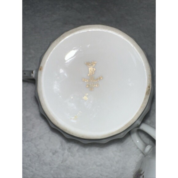 Sugar Bowl W/ Lid And Creamer Set FloralGold Arcs On Rim 2188 by Wurttemberg - Picture 11 of 11